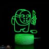 Детский ночник светильник, светодиодный с 3D эффектом AMONG US АМОНГ АС В маске RoHS3